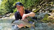 Kristin and Co, Grayling June, Slovenia fly fishing